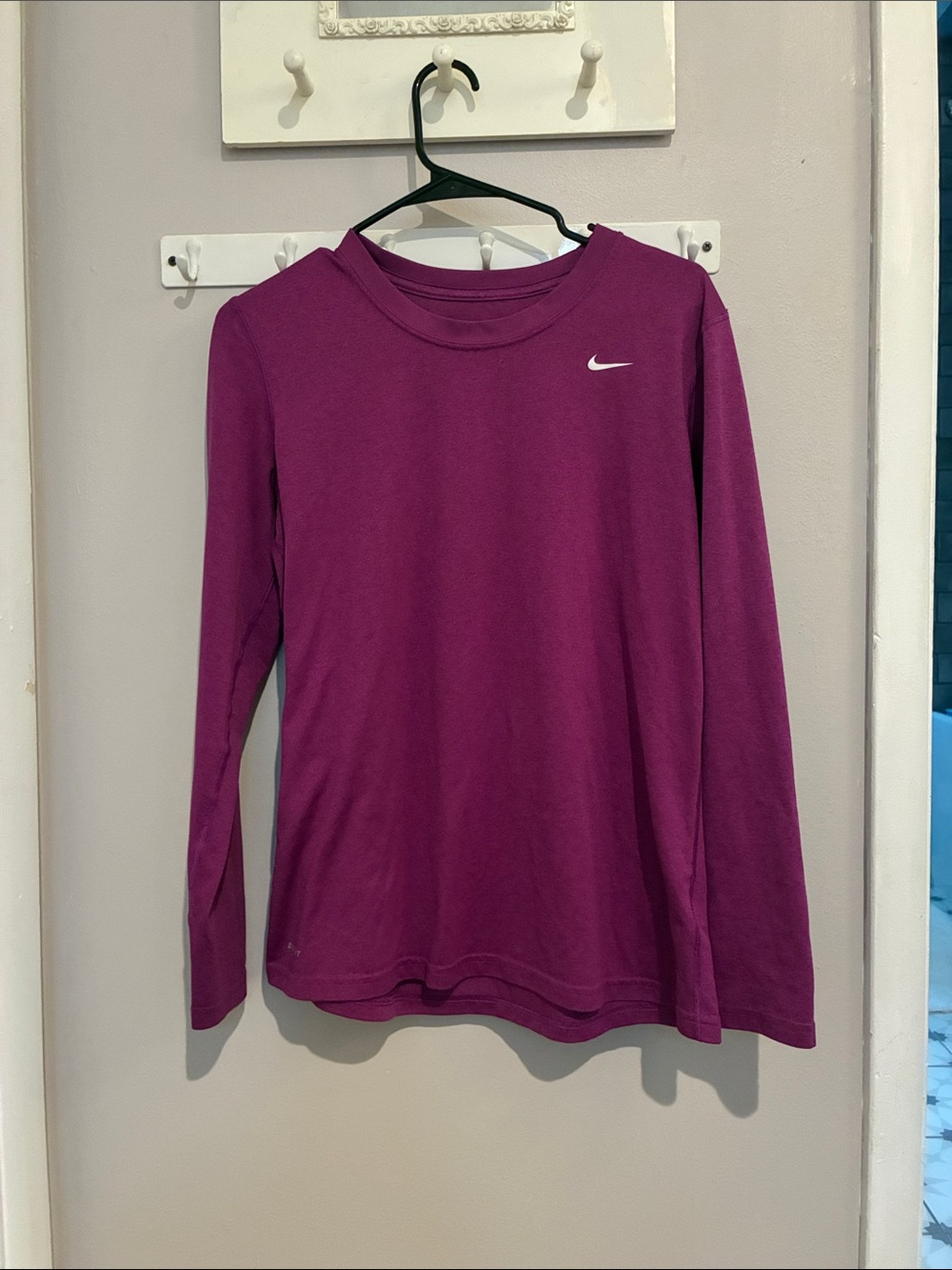 Nike Long Sleeve Crew Neck Top — Plum Purple